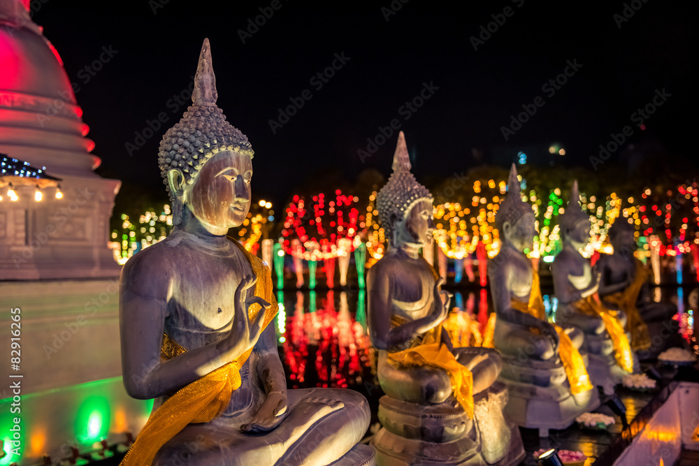 Gangaramaya Buddhist temple in Vesak season