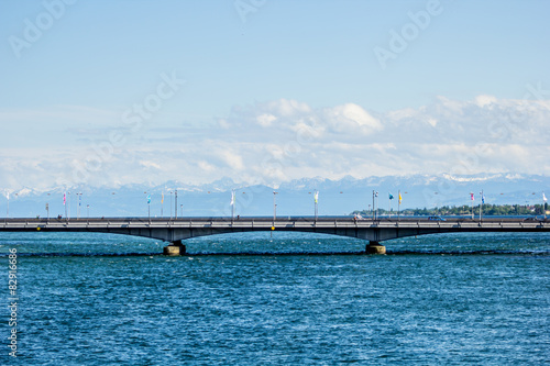 Rheinbrücke - Konstanz - Alpenpanorama © Seegraphie