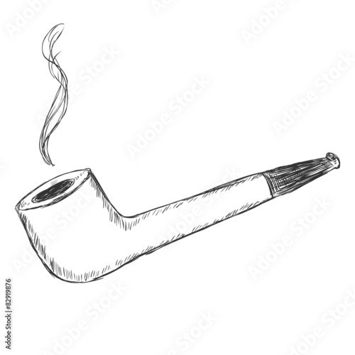 Vector Single Sketch Tobacco Pipe - Liverpool.