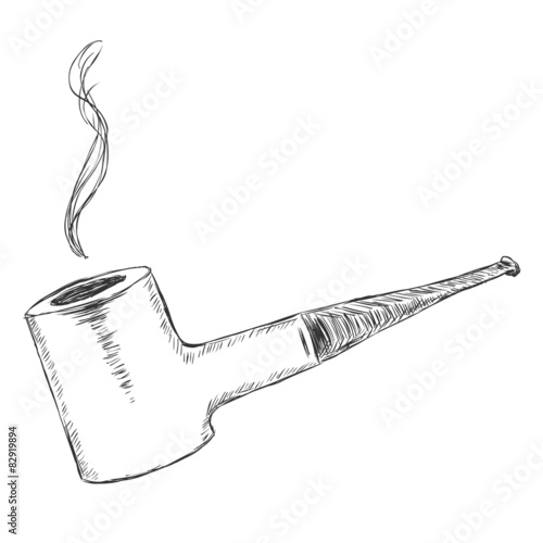 Vector Single Sketch Tobacco Pipe - Poker.