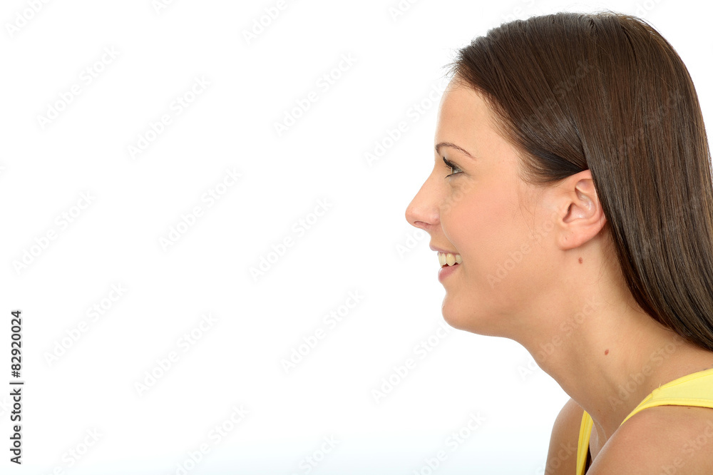 Side View Portrait of an Attractive Young Woman Side View Portrait of an Attractive Young Woman