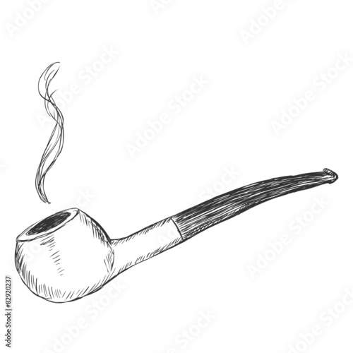 Vector Single Sketch Tobacco Pipe - Prince.