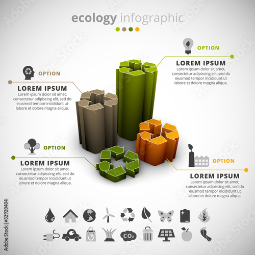 Ecology Infographic made of recycle signs. 
