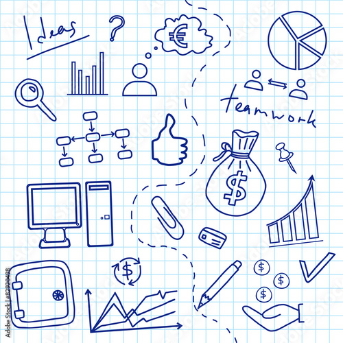 Sketch of business doddle elements