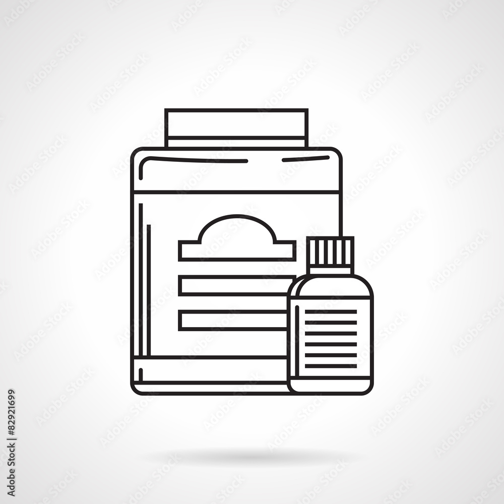 Supplements containers line vector icon Supplements containers line vector icon