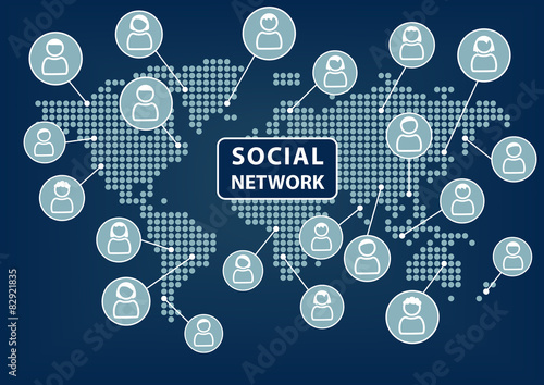 Social network concept. Technology background. Vector.