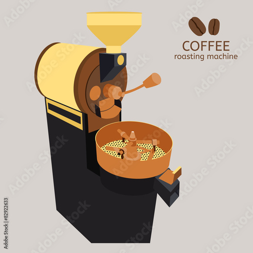 Coffee roasting machine isolated vector