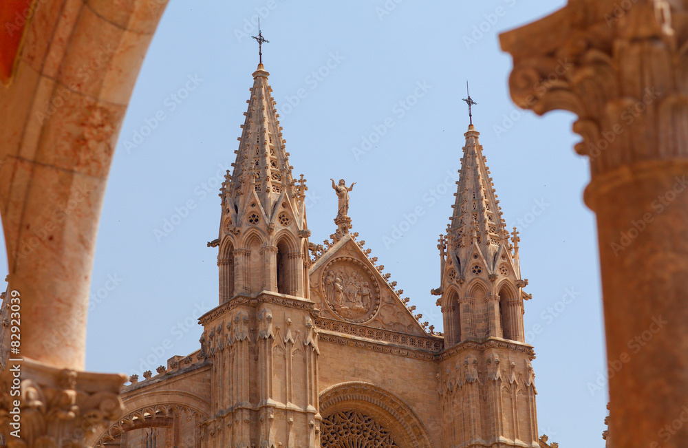 Fragment of Santa Maria cathedral. Majorca, Spain.