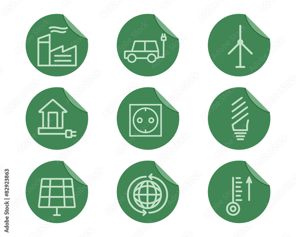 Ecological and environmental protection outline icon set. Thin Ecological and environmental protection outline icon set. Thin