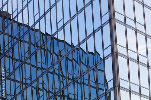 Reflections on glass facade