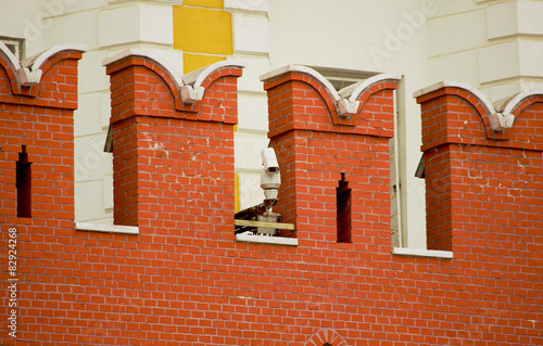 Photography CCTV camera on the wall of the Moscow Kremlin