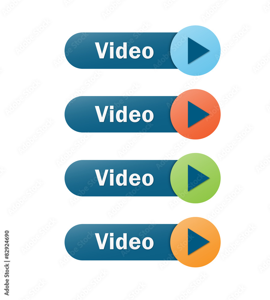 Fototapeta premium VIDEO web buttons with PLAY symbol