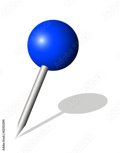 Runde blaue Stecknadel,