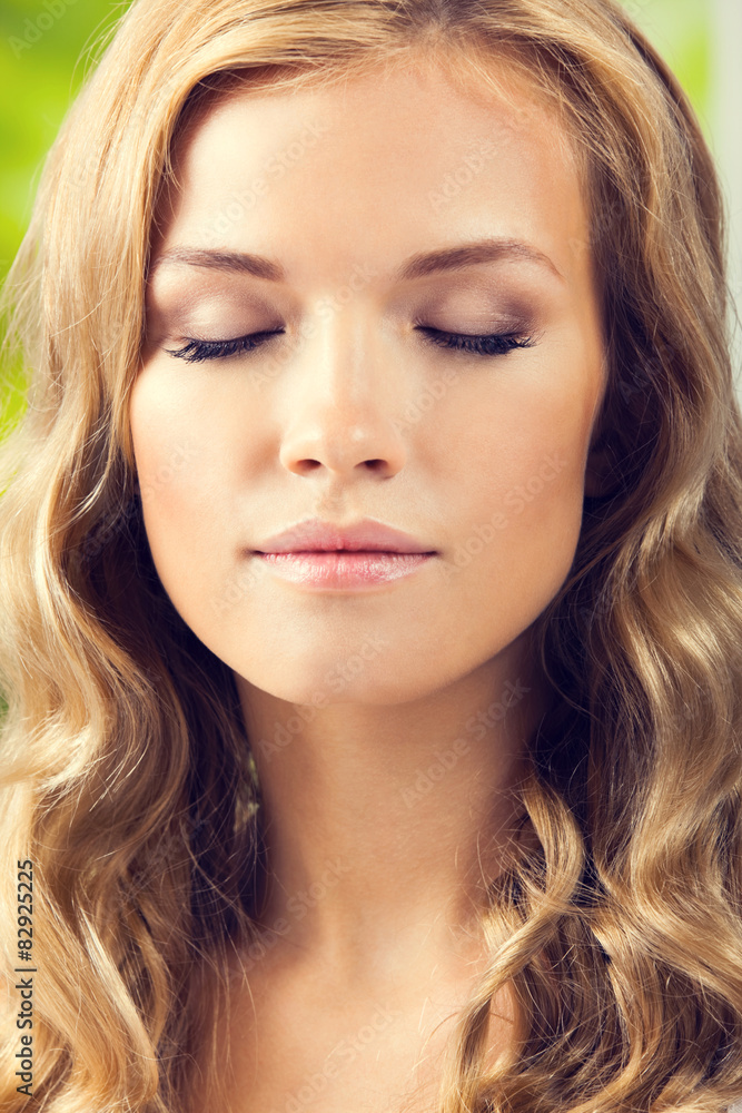 Young woman with closed eyes Young woman with closed eyes
