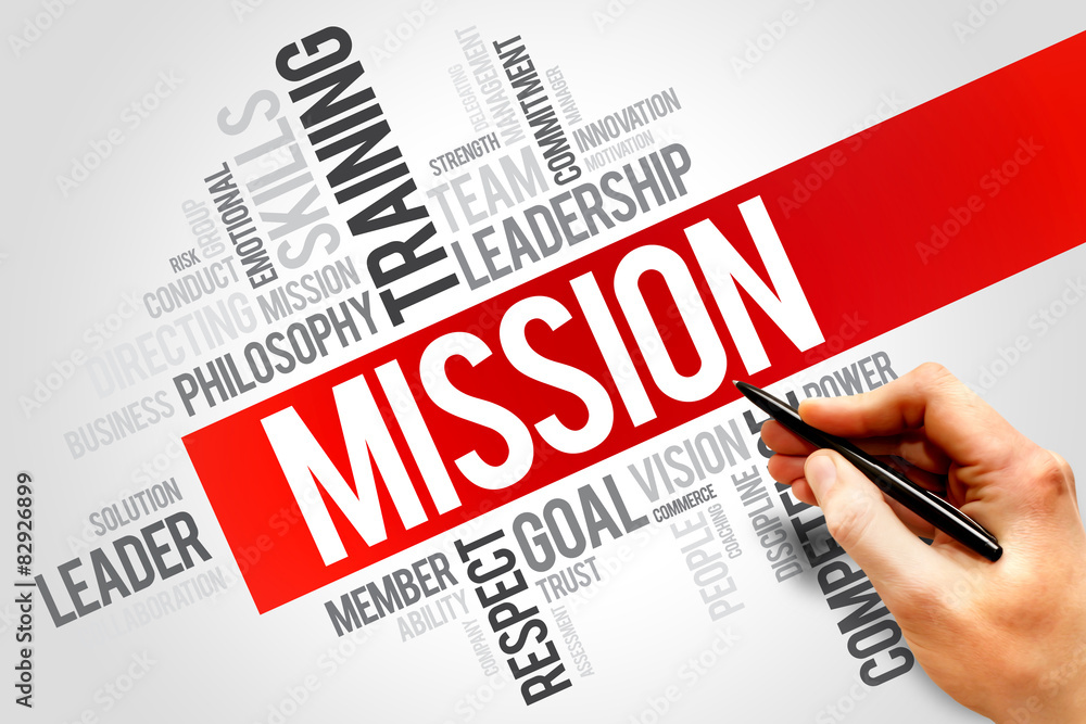 Fototapeta premium MISSION word cloud, business concept