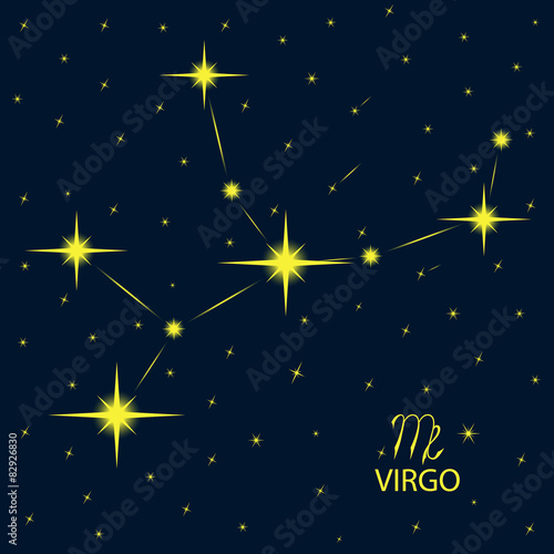 Zodiacal constellations VIRGO. Vector.