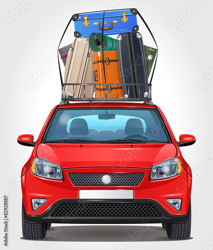 Vector Vacation red Car - Front view