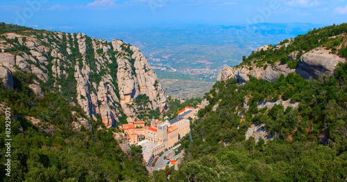 Montserrat monastery in the mountains. Spain.