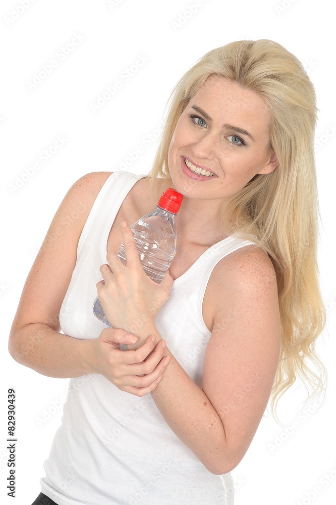 Woman Holding A Bottle Of Mineral Water Woman Holding A Bottle Of Mineral Water