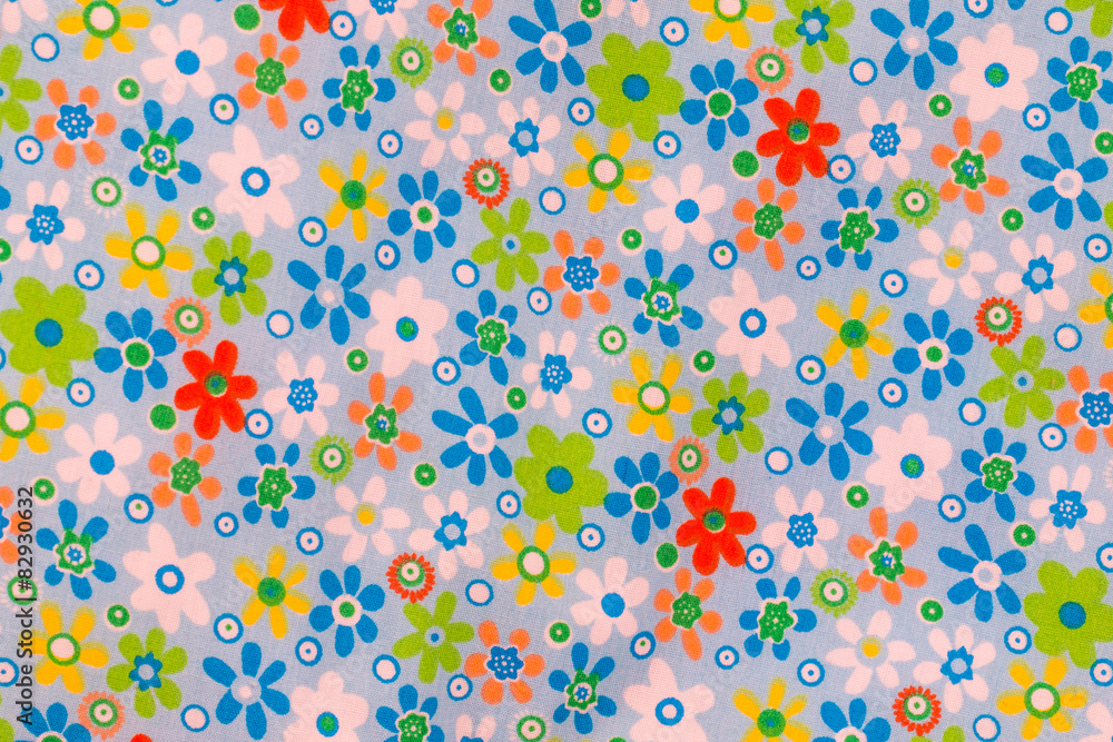 Multicolor flower design on fabric Multicolor flower design on fabric