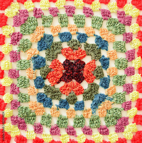 Colored crochet square
