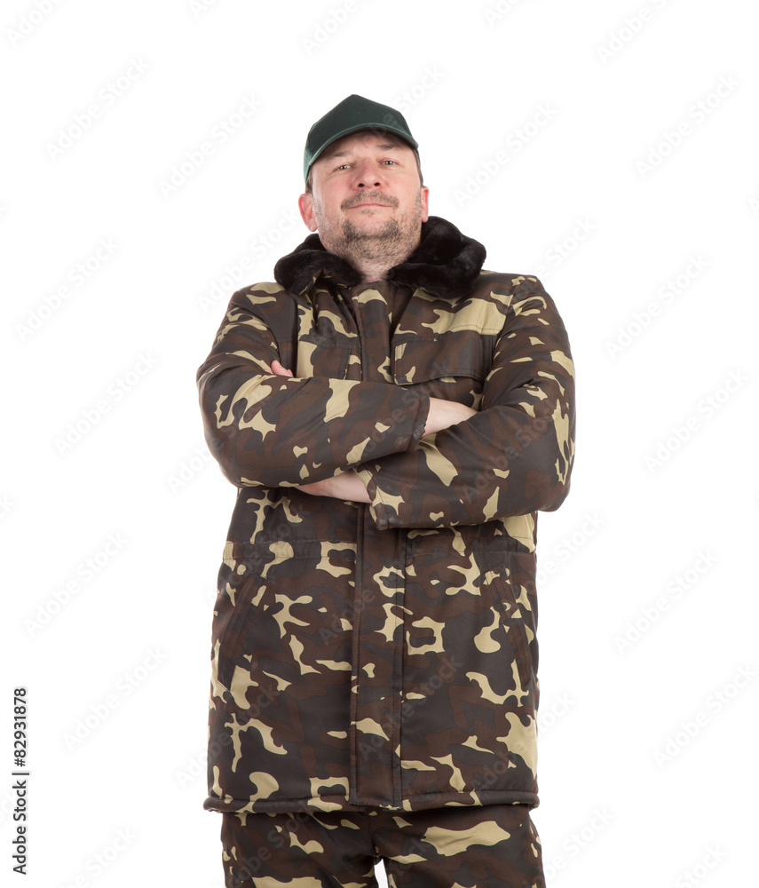 Worker in Camouflage winter jacket Worker in Camouflage winter jacket