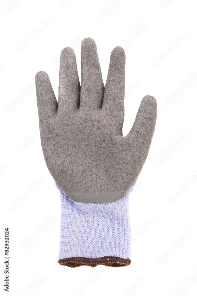 Rubber protective gray glove. Rubber protective gray glove.