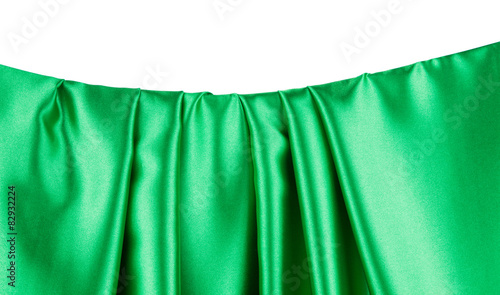 Green silk drapery. 