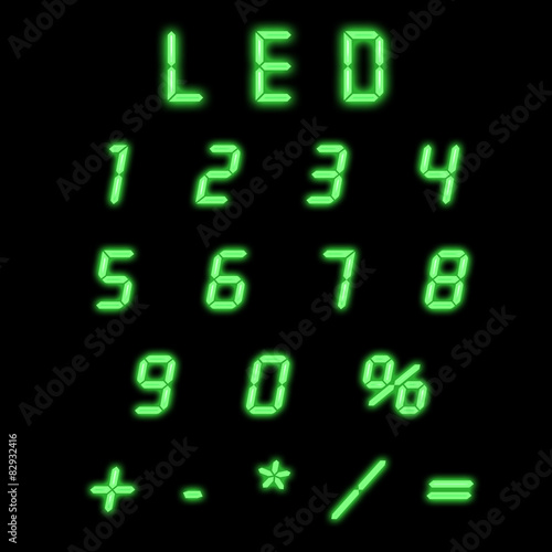 Led numbers green