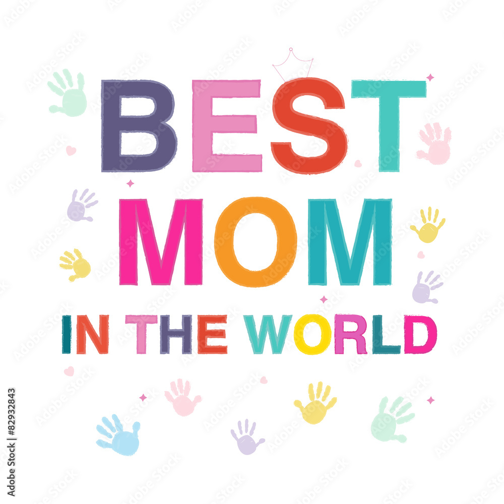 Mother's Day card best mom greeting card vector Mother's Day card best mom greeting card vector