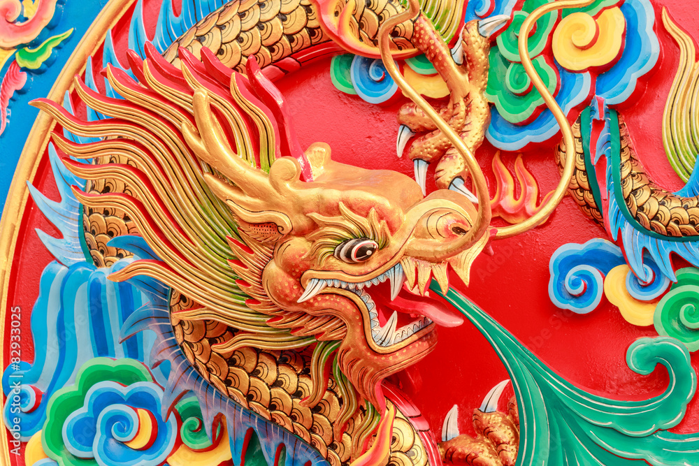 Chinese dragon in the Temple