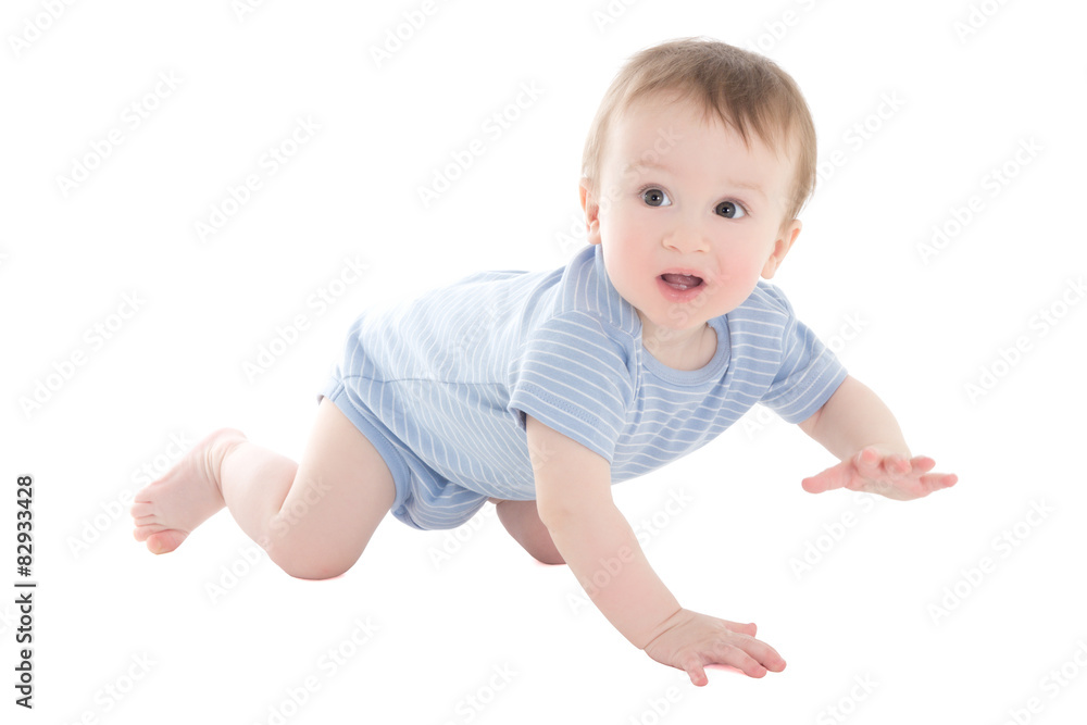 funny baby boy toddler crawling isolated on white funny baby boy toddler crawling isolated on white