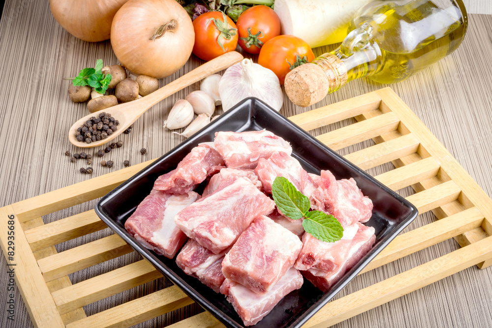 pork ribs on cutting board pork ribs on cutting board