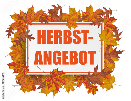 Herbstangebot Tafel Herbstlaub
