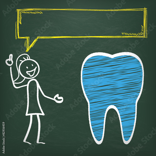 Blackboard Stickwoman Tooth Speech Bubble