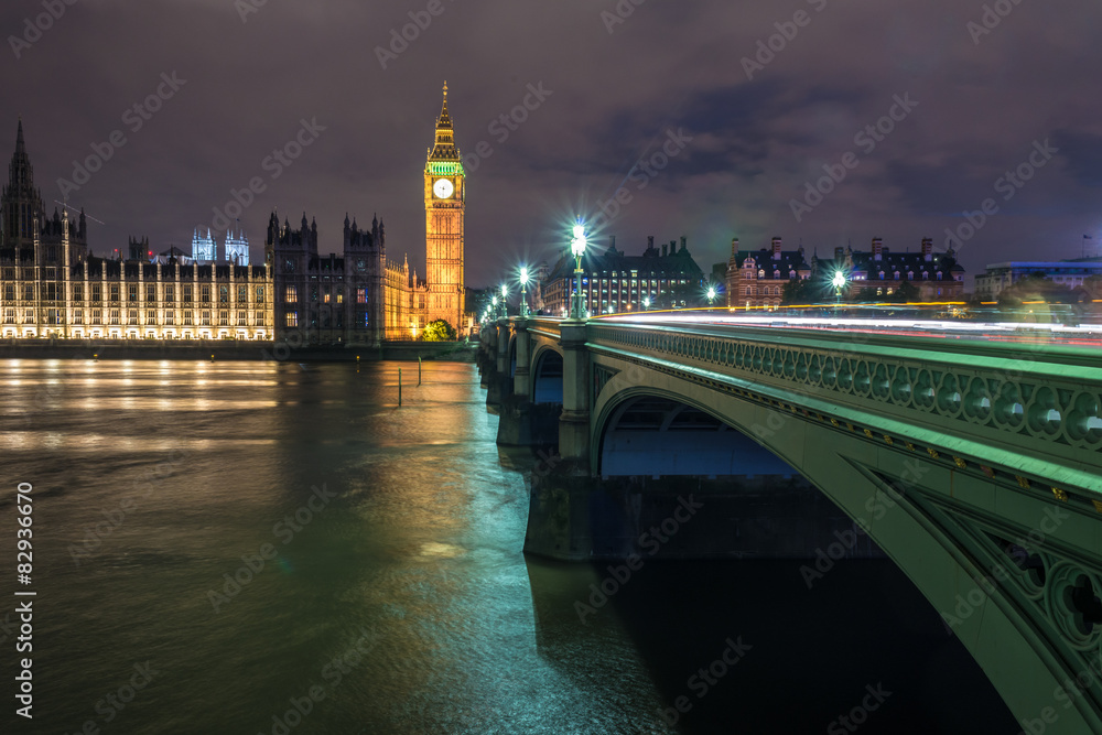 Fototapeta premium Big Ben at night, London, UK