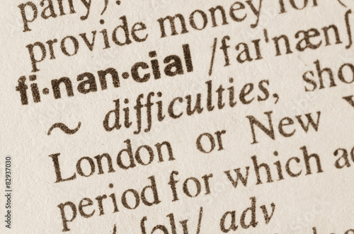 Dictionary definition of word financial