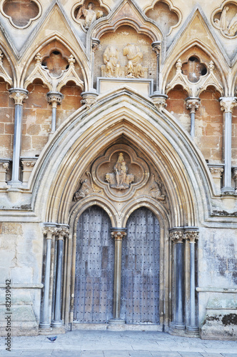 Entrance of Wells Cathedral, Wells, Somerset, England