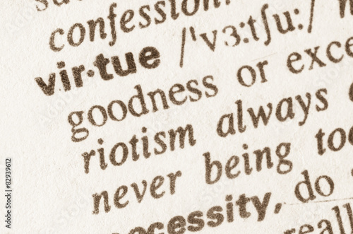 Dictionary definition of word virtue