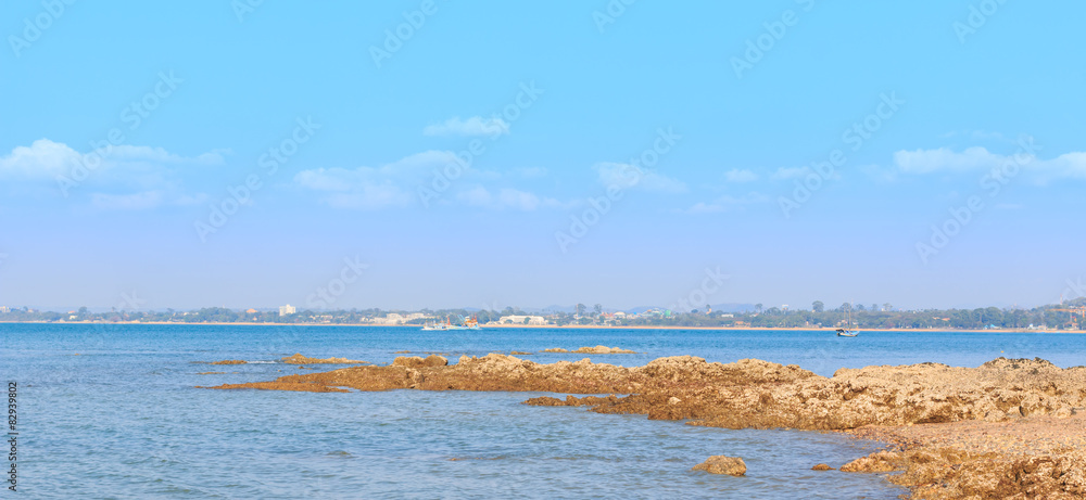 Panorama Sattahip coast on Pattaya City background Panorama Sattahip coast on Pattaya City background