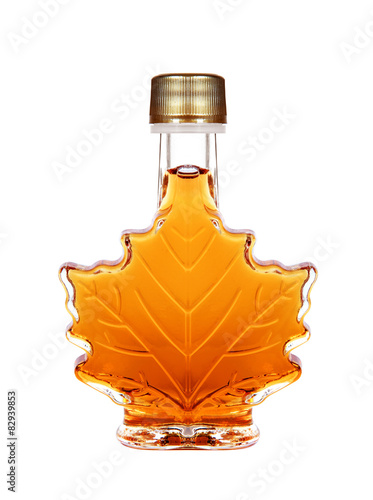 Maple Syrup Bottle Isolated On A White Background
