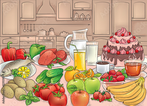 Food in kitchen