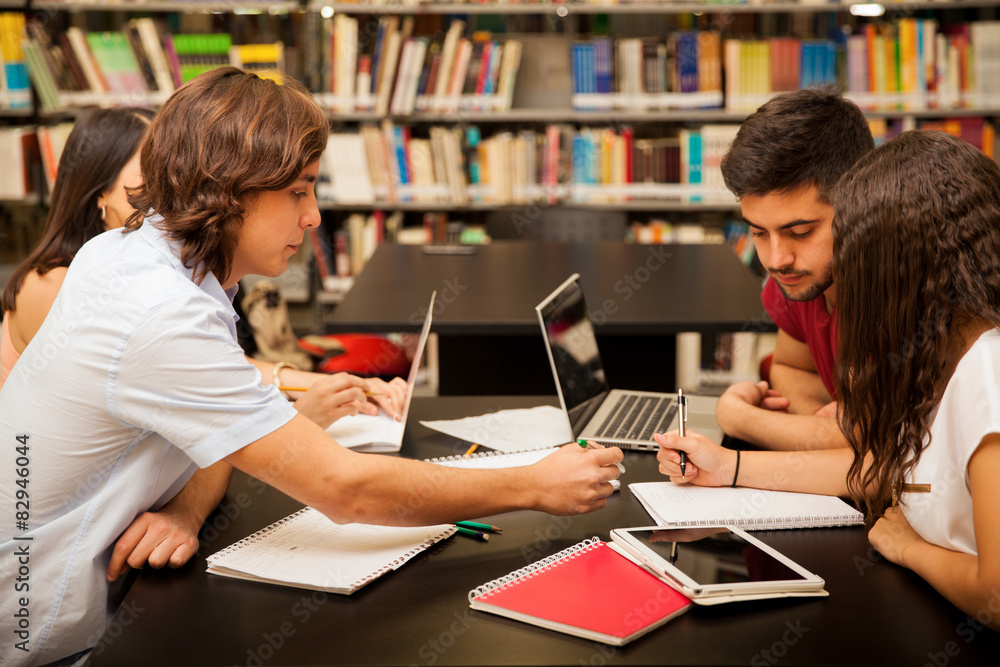 Study group in a library Study group in a library