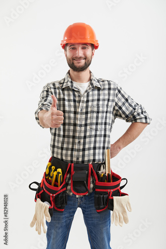 smiley workman with tools