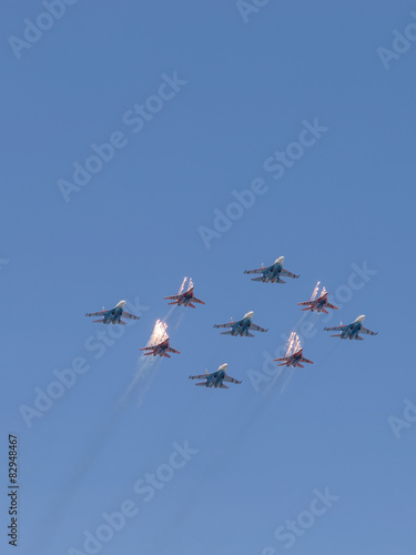 Aerobatic Team Strizhi and Russian Knights photo