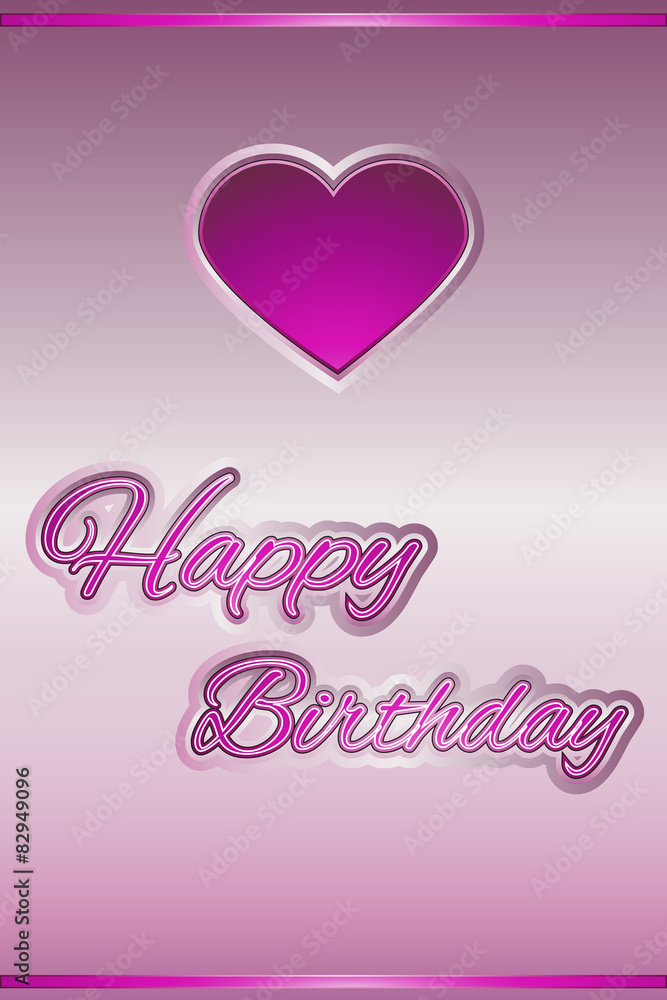 Geburtstagskarte mit Herz - pink