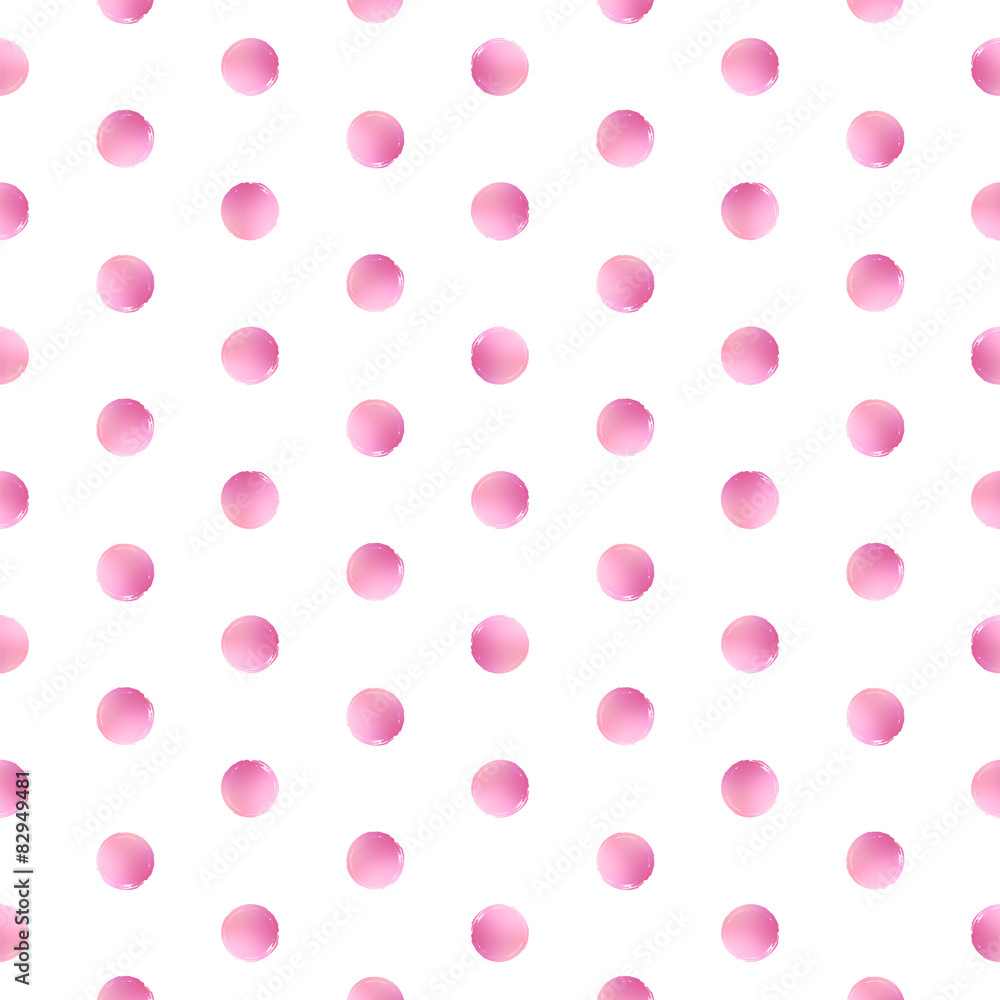 Watercolor texture_Pink Polka Dots #Vector Background