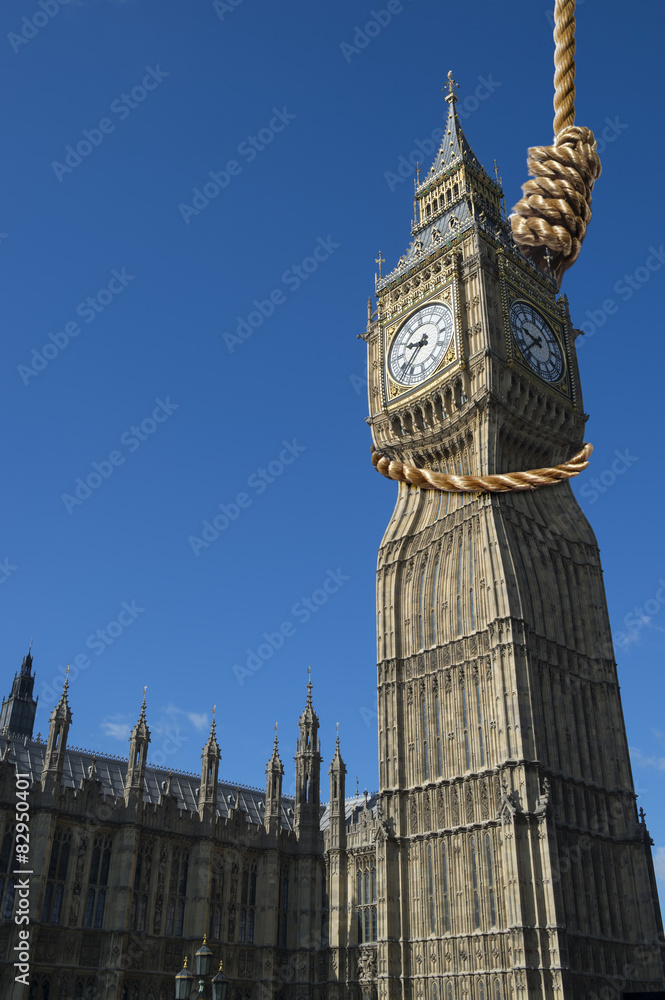 Fototapeta premium Westminster Hung Parliament Big Ben Noose