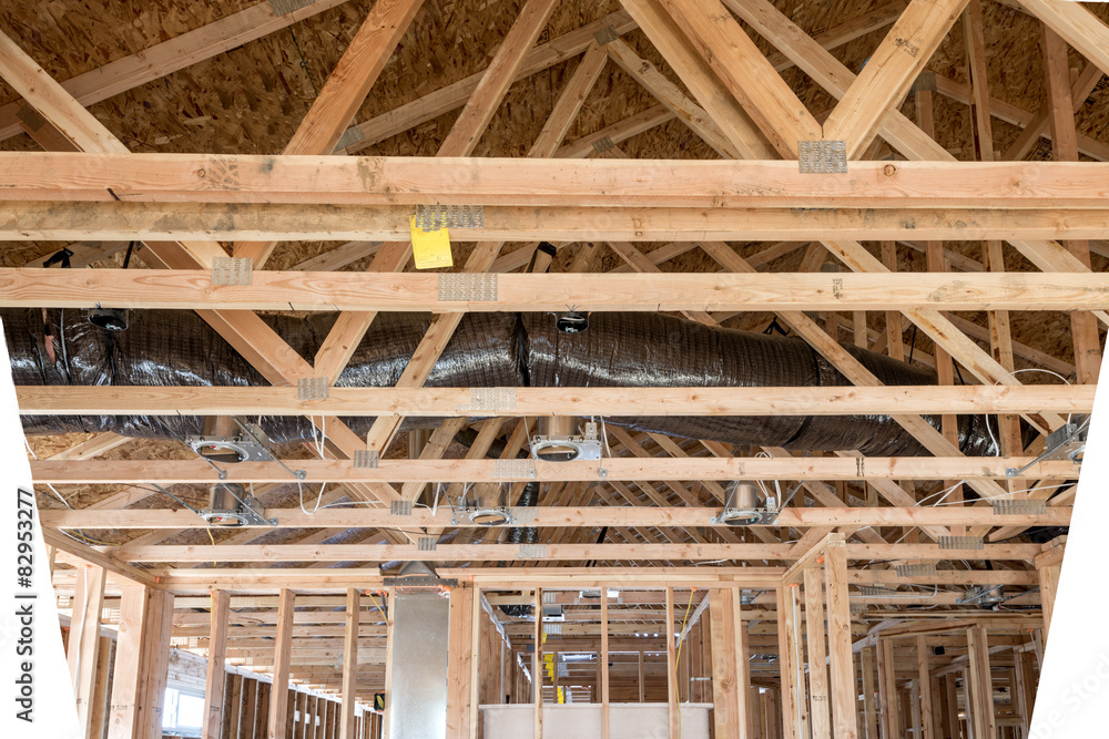 Construction rafters in the top of a new home Construction rafters in the top of a new home