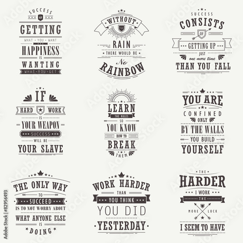 success motivational and inspirational quotes set